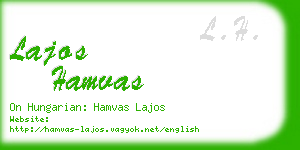 lajos hamvas business card